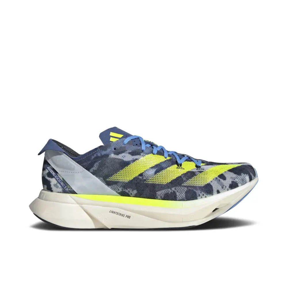 Adidas Adizero Adios Pro 3 Crystal White Lucid Lemon Blue Burst 