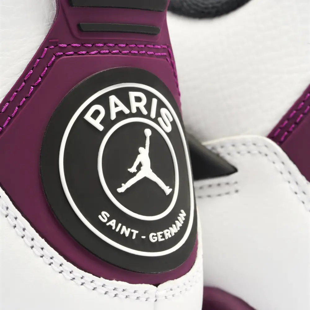 Air Jordan 4 x PSG White Neutral Grey Bordeaux 