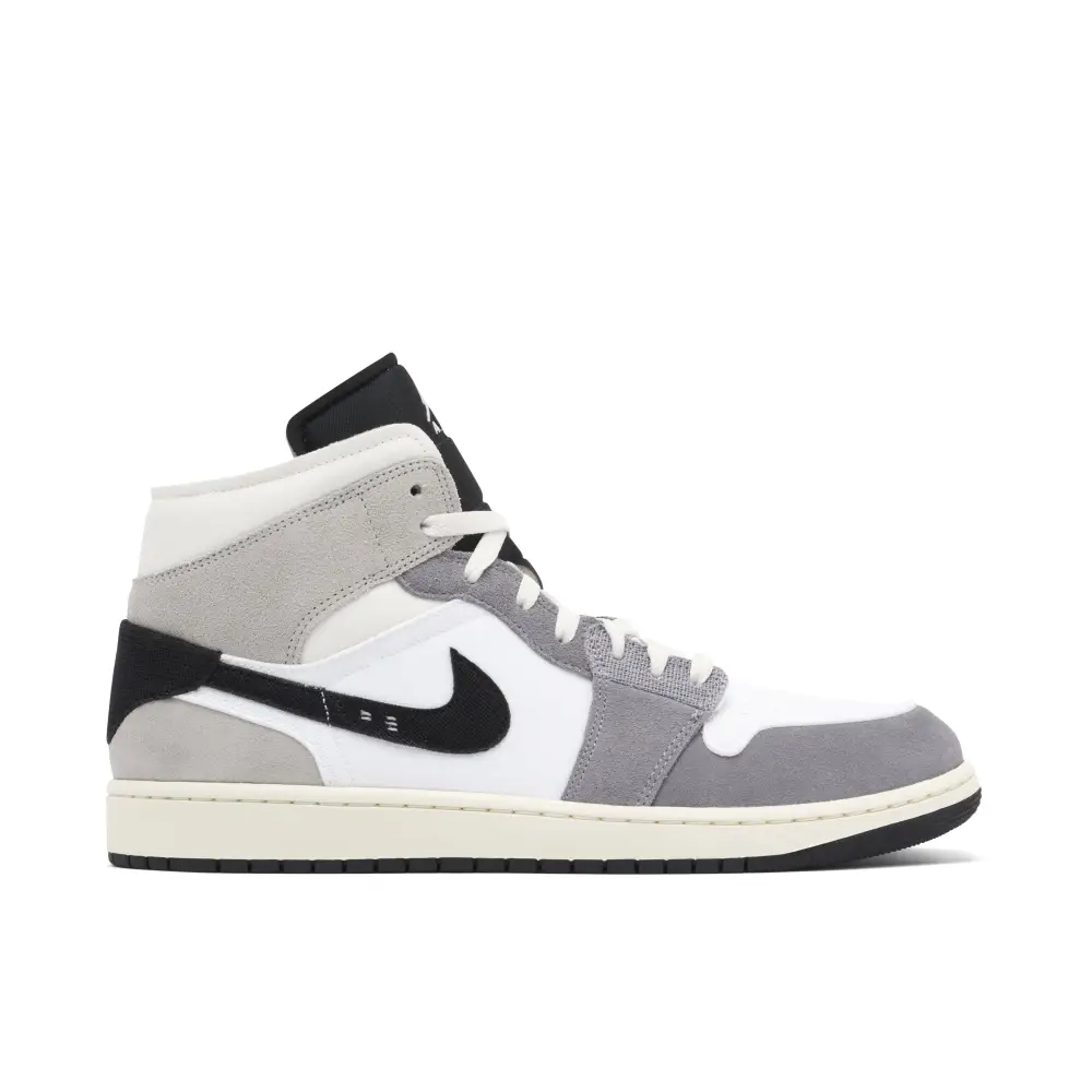 Air Jordan 1 Mid SE Craft White Cement Grey Black 