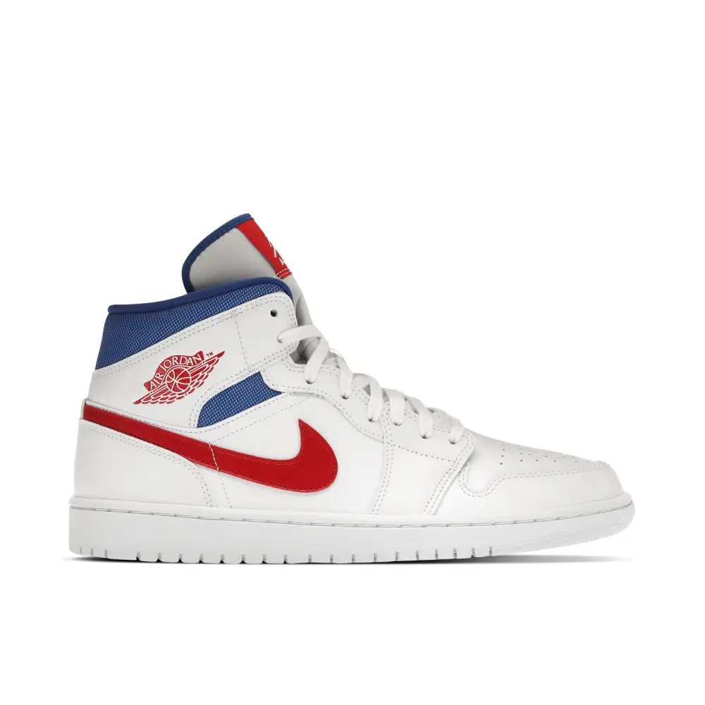 Air Jordan 1 Mid White Red Royal Womens 