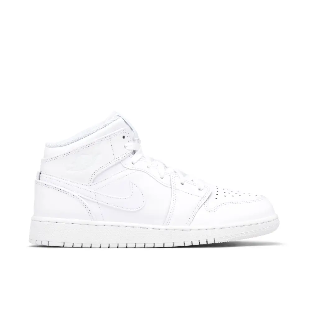 Air Jordan 1 Mid Triple White GS 2023 