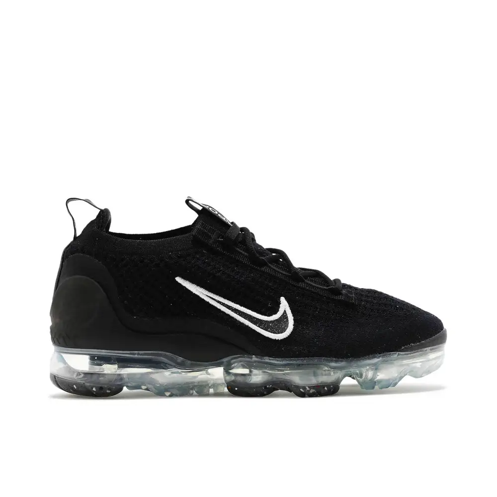 Nike Air VaporMax Flyknit 2021 Black Metallic Silver Womens 