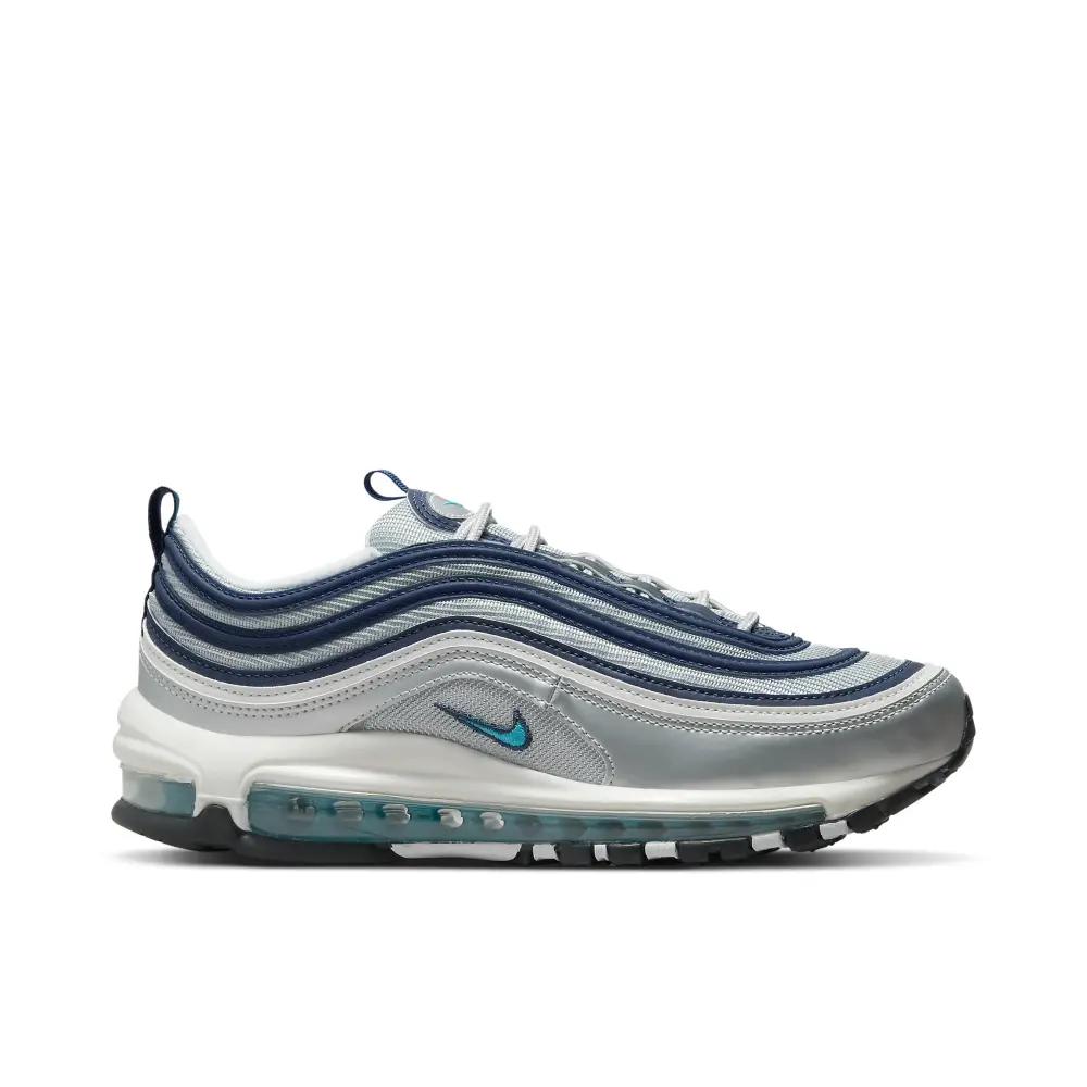 Nike Air Max 97 Metallic Silver Chlorine Blue Womens 