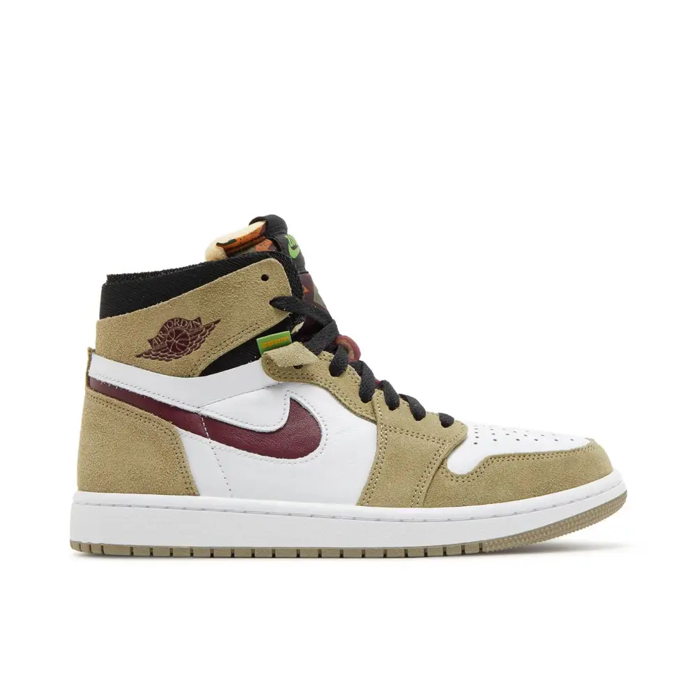 Air Jordan 1 Zoom CMFT Khaki Maroon 