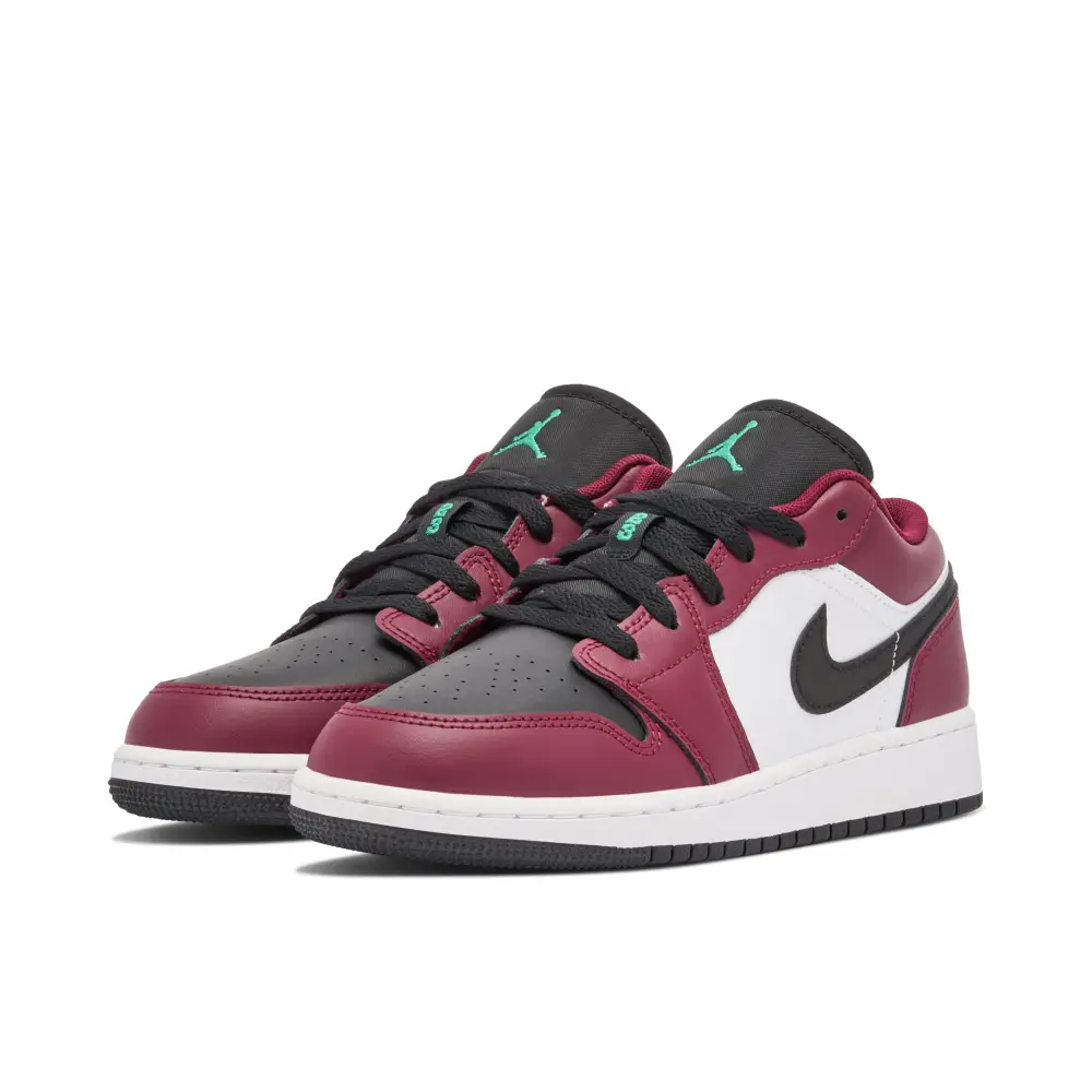 Air Jordan 1 Low Dark Beetroot Roma Green GS 