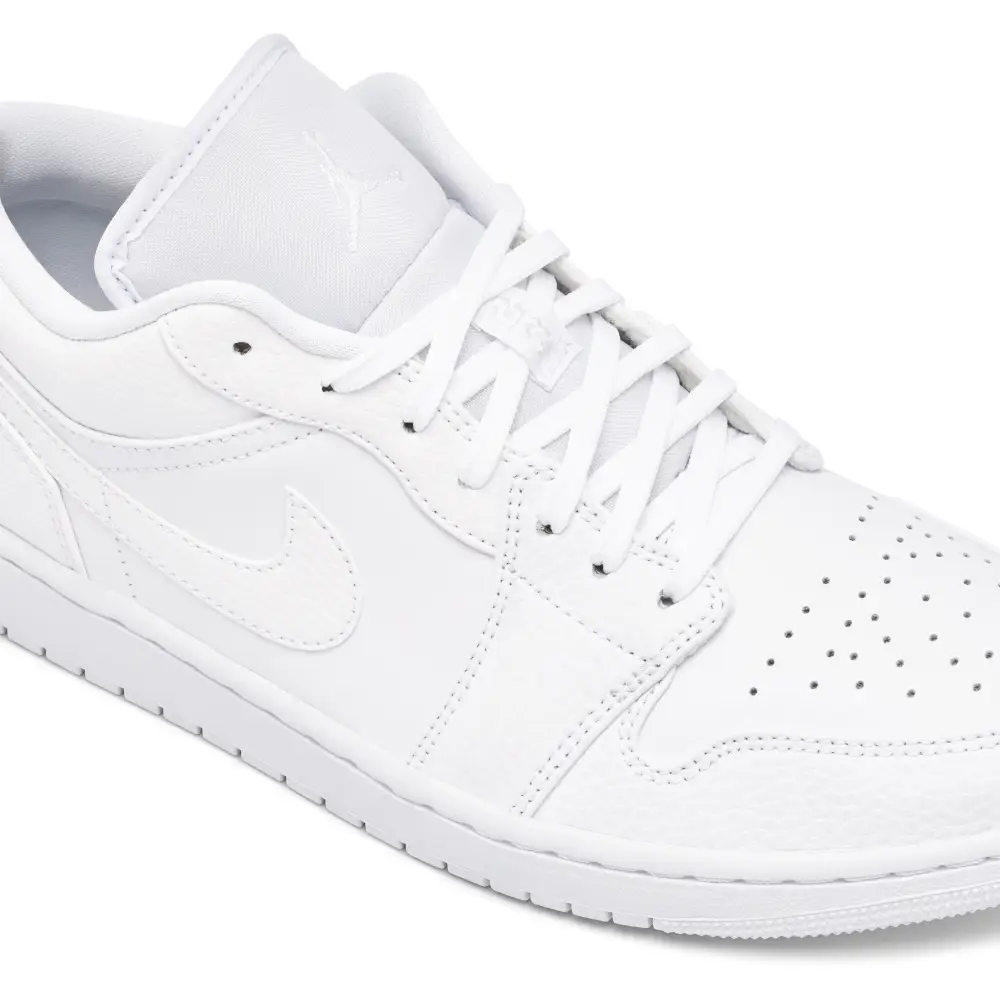 Air Jordan 1 Low Triple White Tumbled Leather