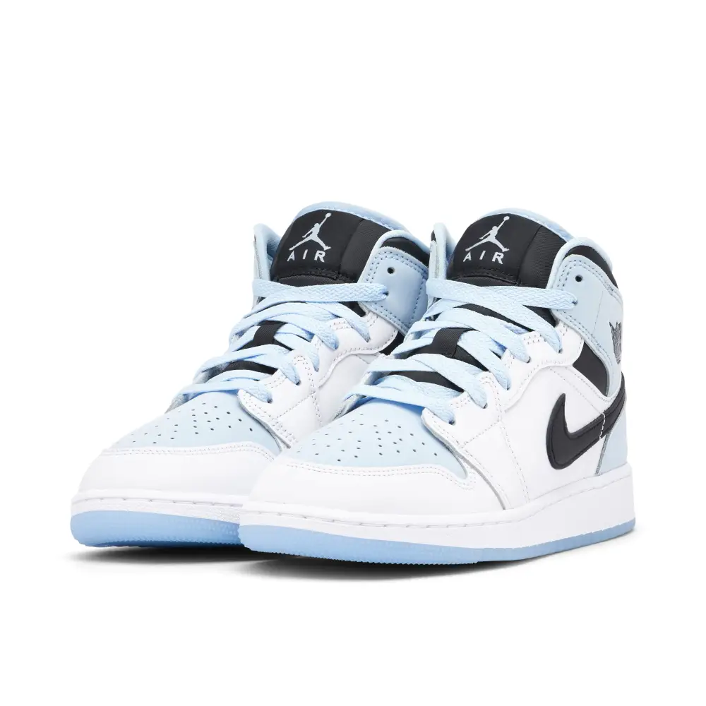 Air Jordan 1 Mid SE White Ice Blue GS