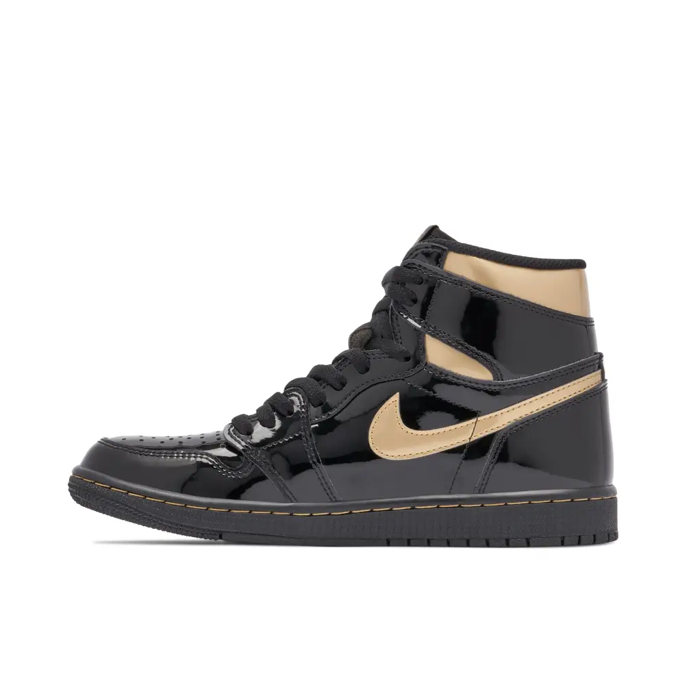 Air Jordan 1 High OG Patent Black Gold 