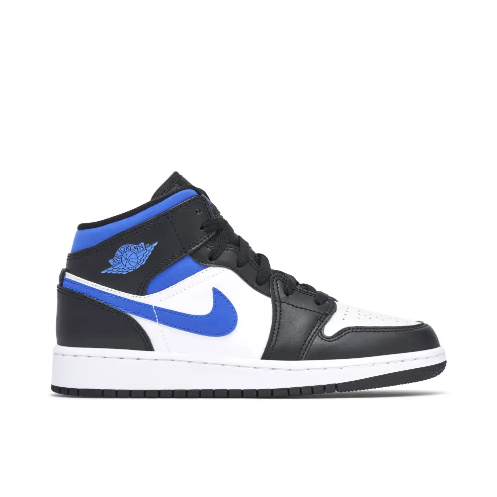 Air Jordan 1 Mid Black White Royal GS 