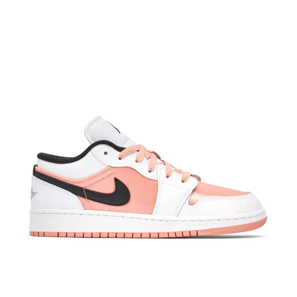 Air Jordan 1 Low White Light Madder Root GS 