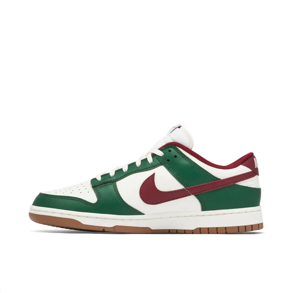 Nike Dunk Low White Green Team Red 