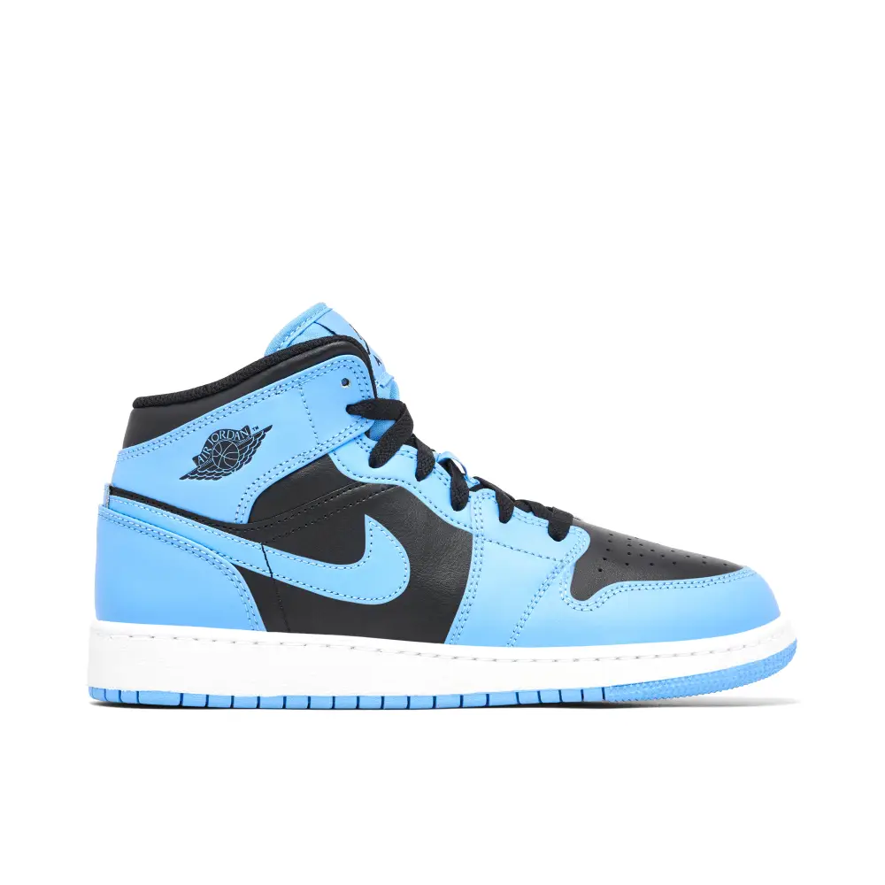 Air Jordan 1 Mid University Blue Black GS 
