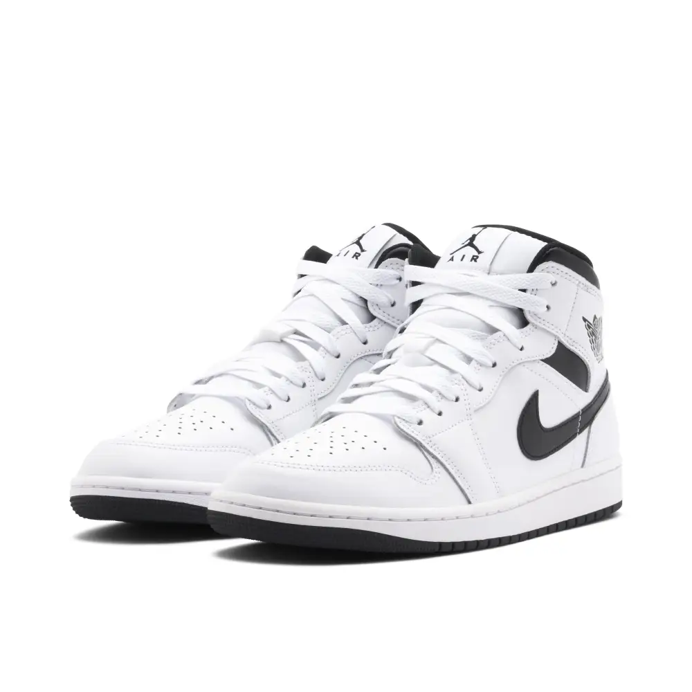 Air Jordan 1 Mid White Black 