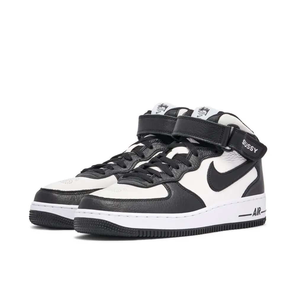 Stussy x Nike Air Force 1 Mid Black White 