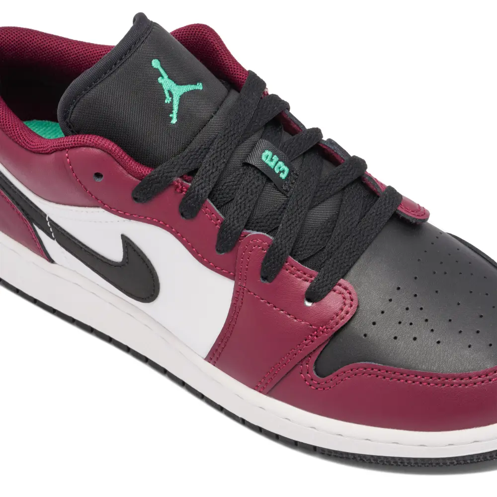 Air Jordan 1 Low Dark Beetroot Roma Green GS 