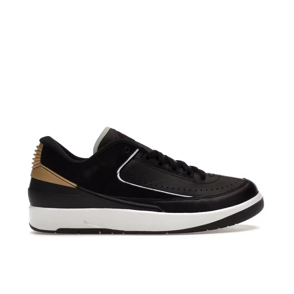 Air Jordan 2 Retro Low Black Metallic Gold Womens 