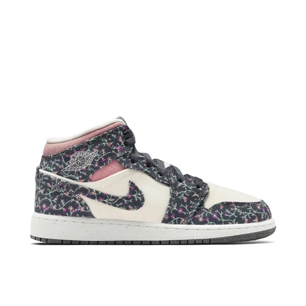 Air Jordan 1 Mid Floral Canvas GS 