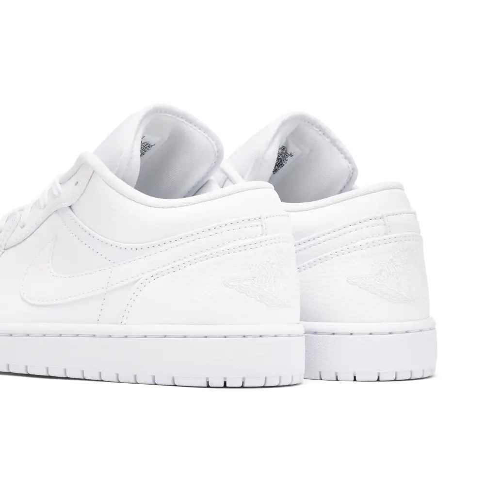 Air Jordan 1 Low Triple White Tumbled Leather