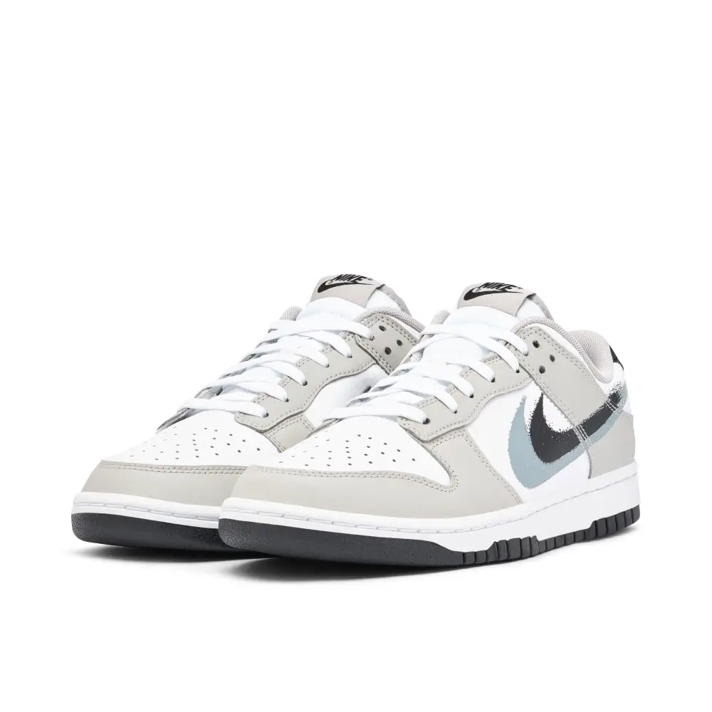 Nike Dunk Low Spray Paint Swoosh Grey White 