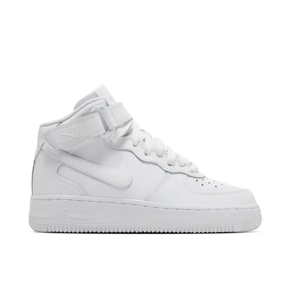 Nike Air Force 1 Mid LE Triple White GS 0B06D2408