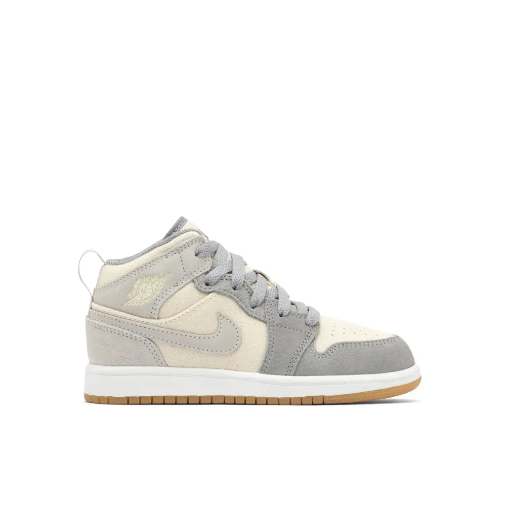 Air Jordan 1 Mid SE Coconut Milk Grey PS 