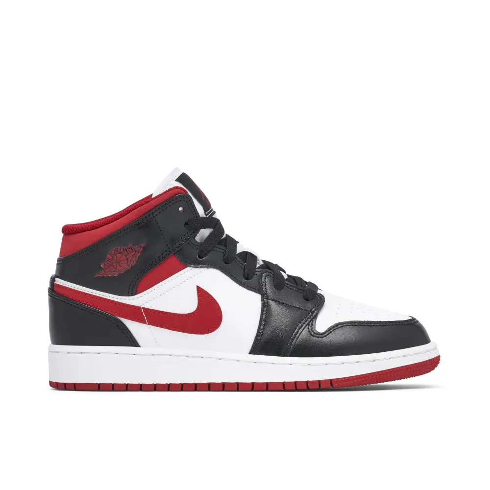 Air Jordan 1 Mid Black White Gym Red GS