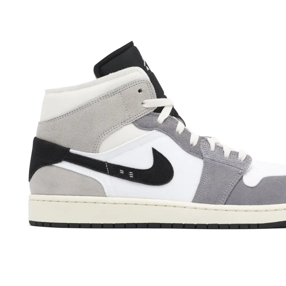 Air Jordan 1 Mid SE Craft White Cement Grey Black