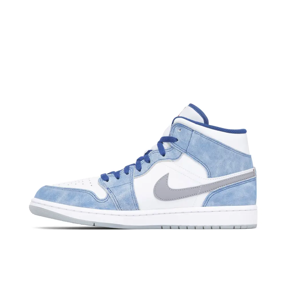 Air Jordan 1 Mid French Blue Fire Red 