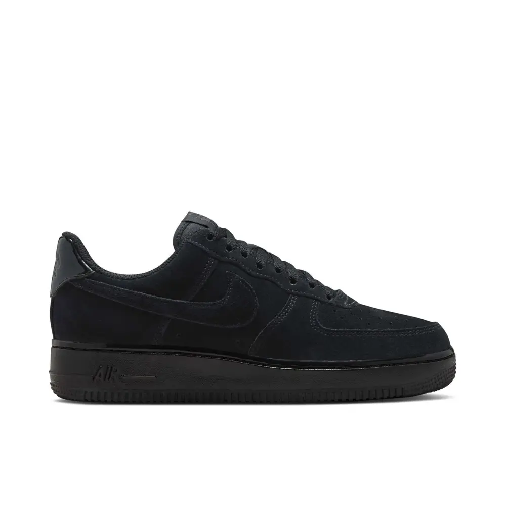 Nike Air Force 1 Low '07 Triple Black Suede Womens D3BA85834