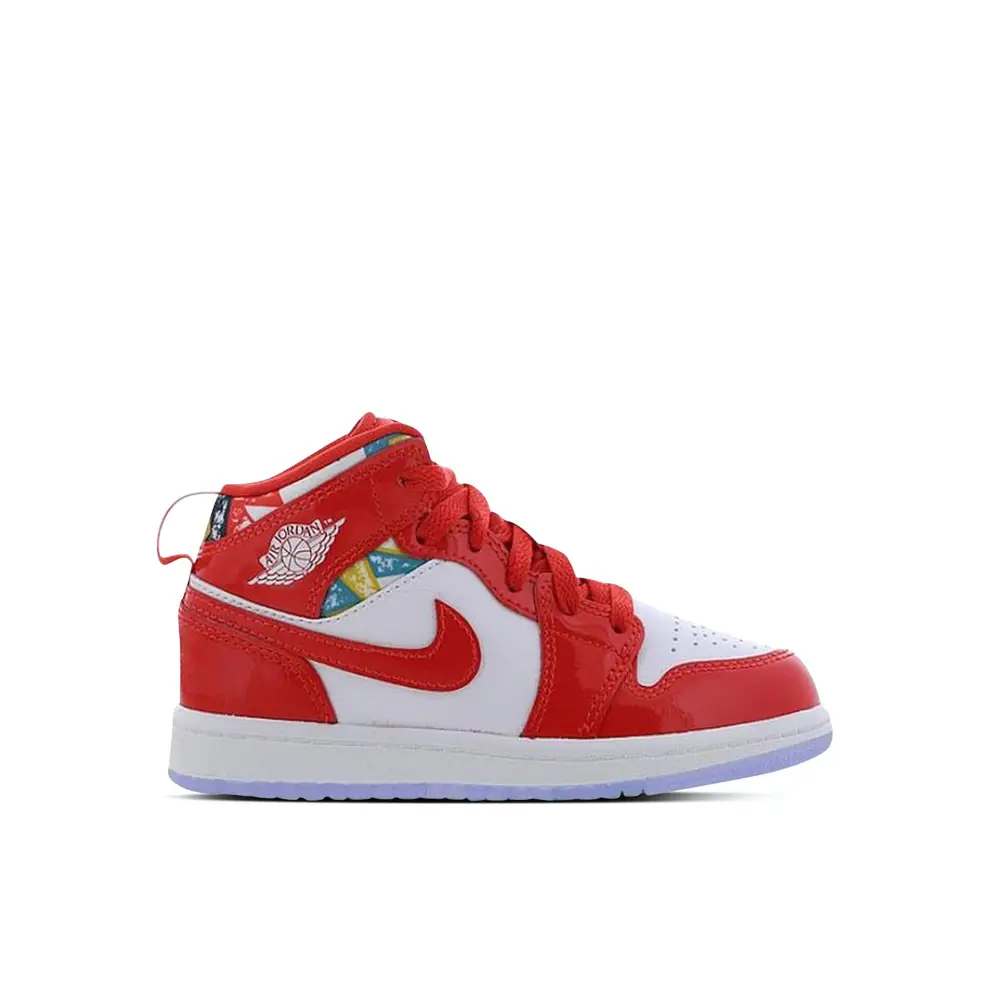Air Jordan 1 Mid Barcelona Sweater Red Patent PS 