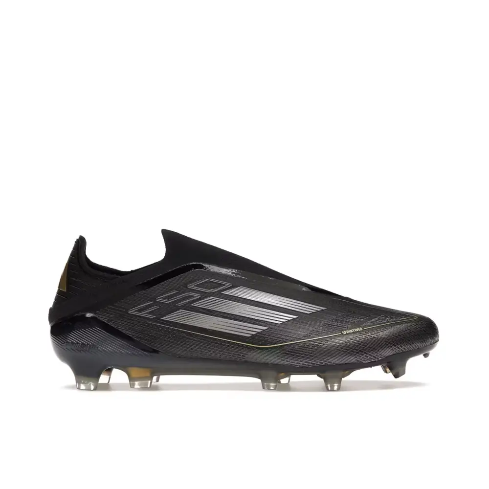 Adidas F50 Elite Laceless FG Core Black Iron Metallic Gold Metallic 