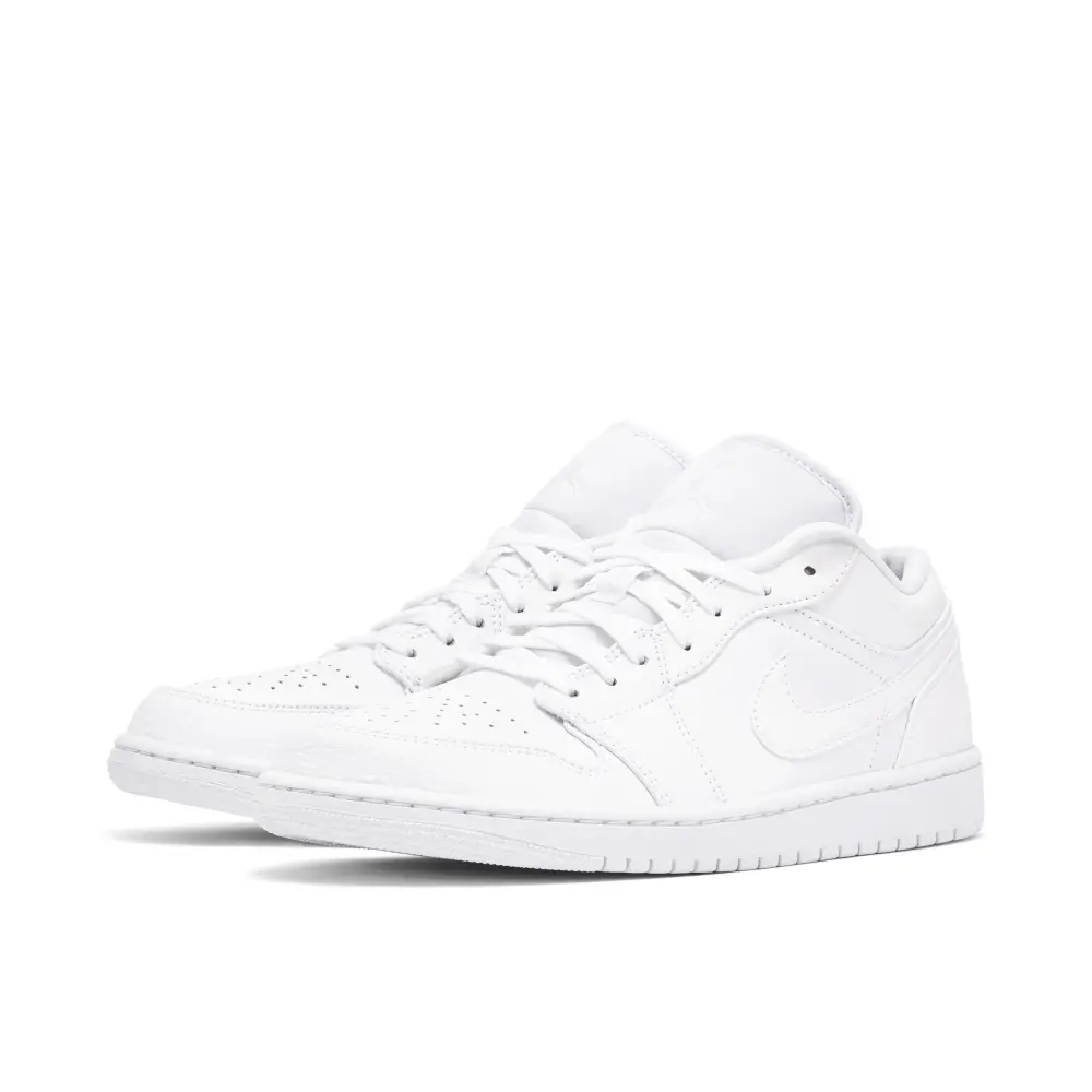Air Jordan 1 Low Triple White Tumbled Leather
