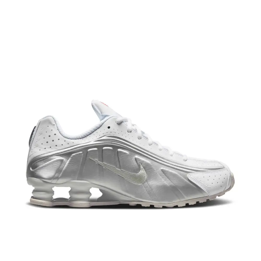 Nike Shox R4 White Bright Crimson Metallic Silver 