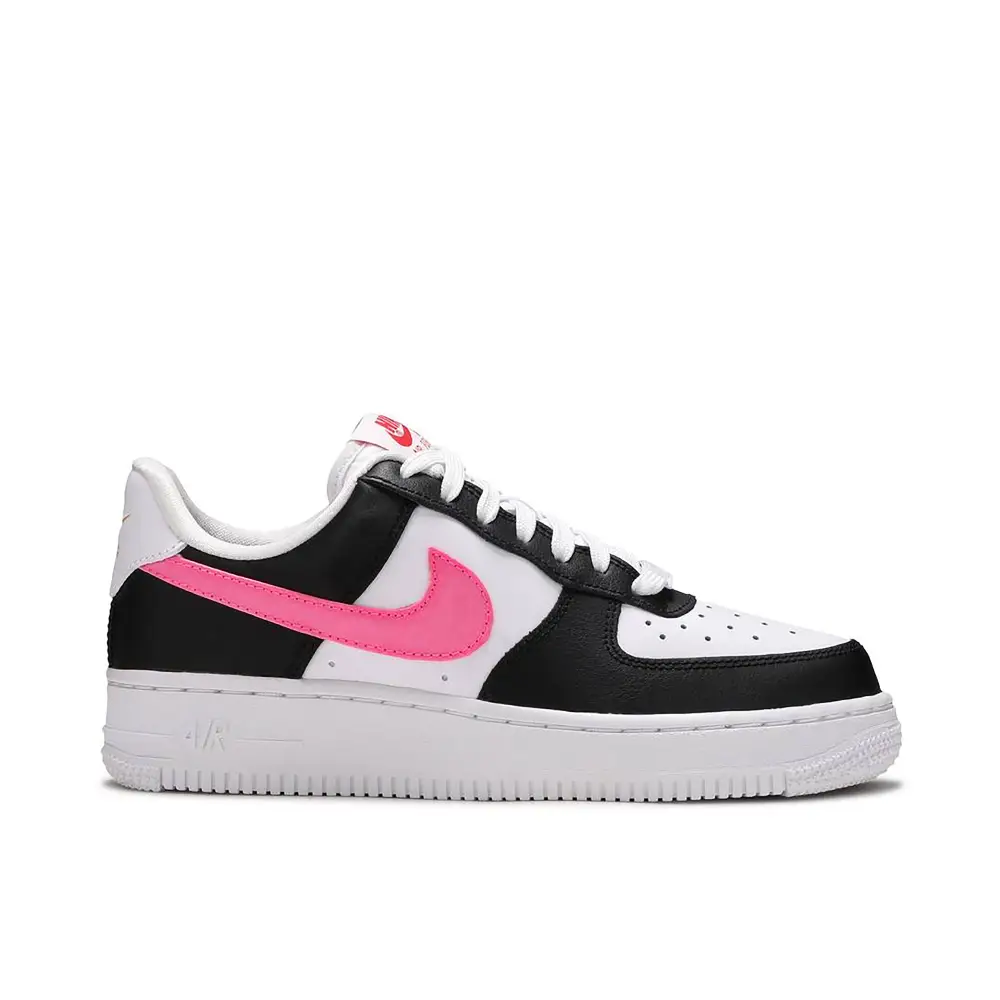 Nike Air Force 1 Low '07 Satin Swoosh White Black Pink Womens 