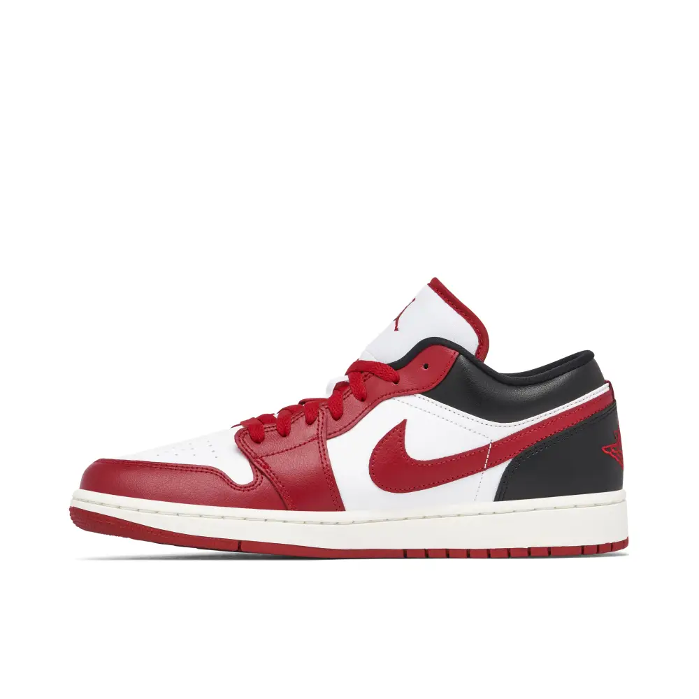 Air Jordan 1 Low White Gym Red Womens 43BC627