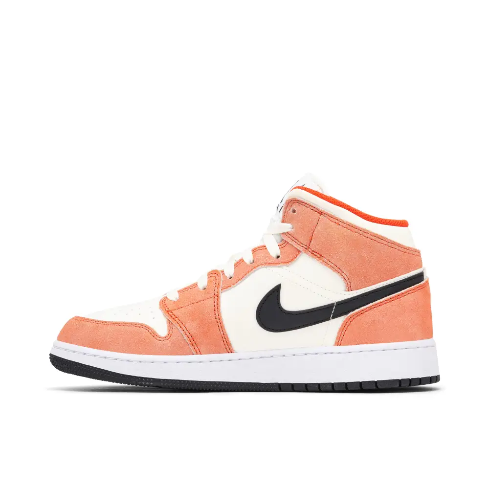 Air Jordan 1 Mid Orange Suede GS 