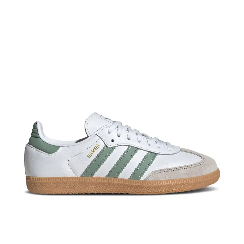Adidas Samba OG Cloud White Silver Green GS 