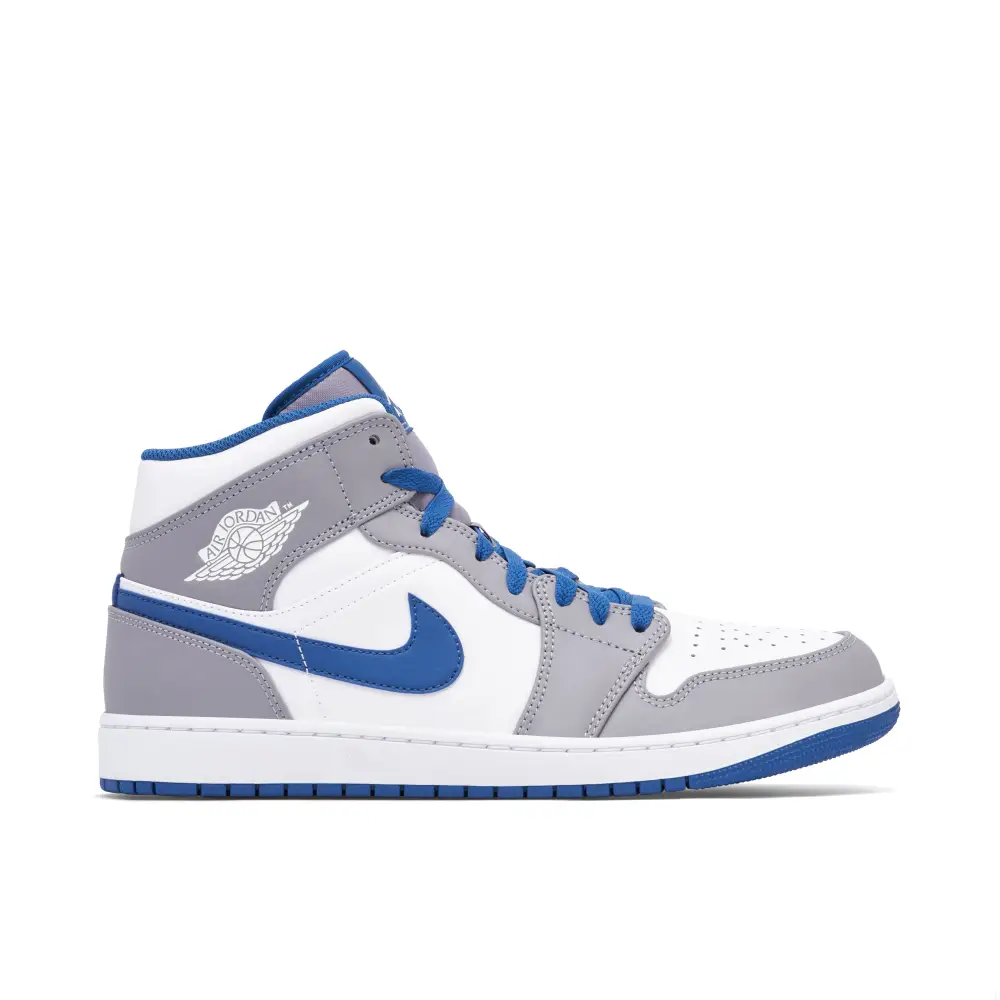 Air Jordan 1 Mid White True Blue Grey 