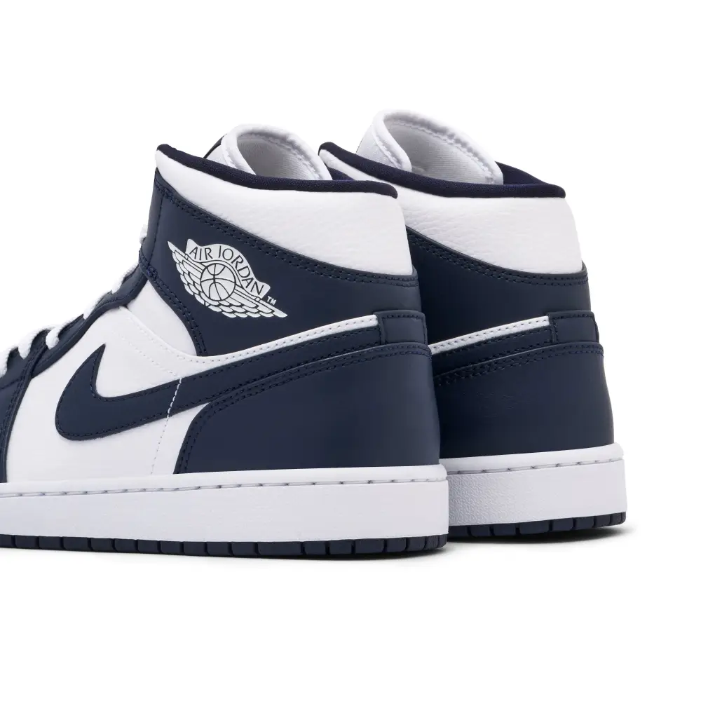 Air Jordan 1 Mid White Metallic Gold Obsidian 