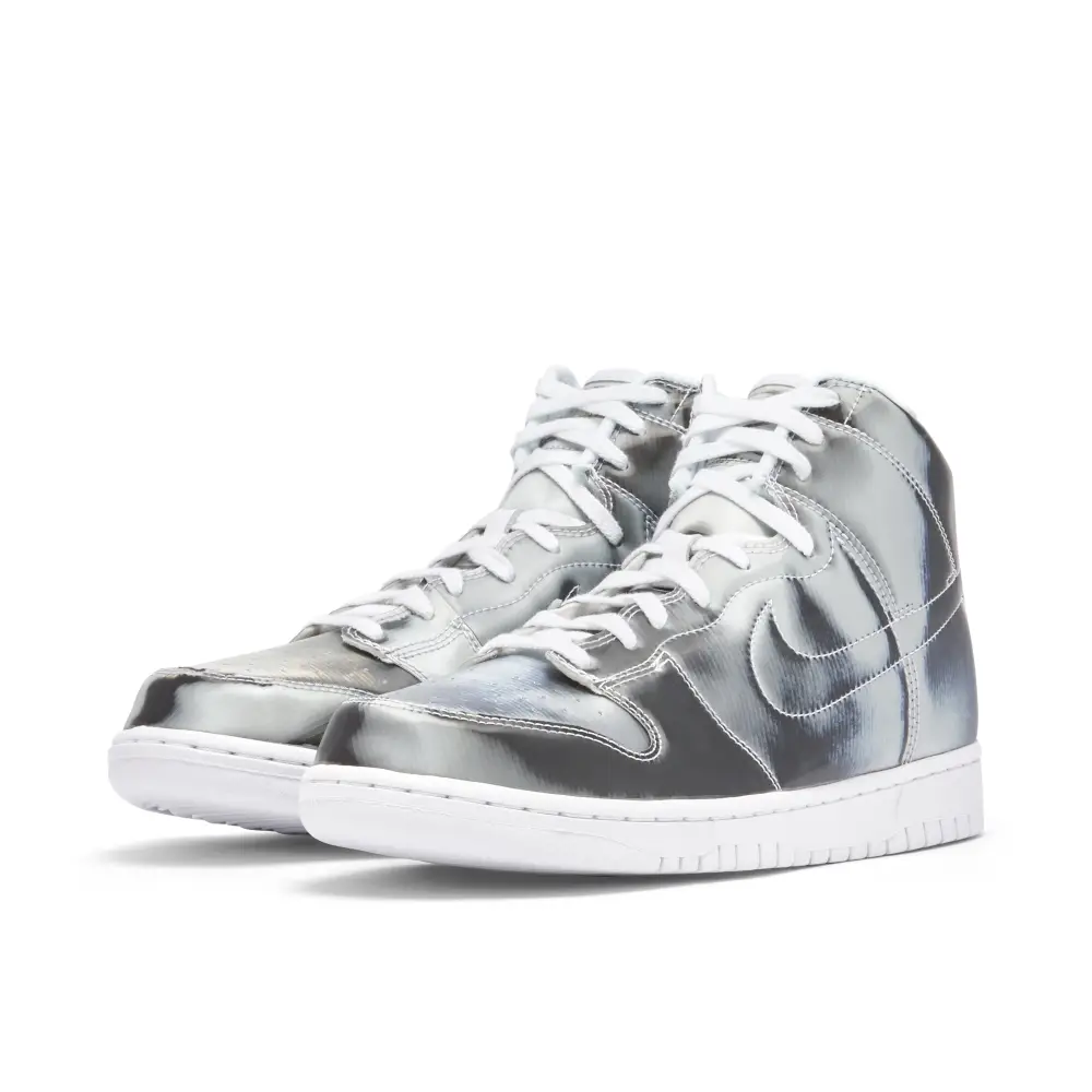 CLOT x Nike Dunk High Metallic Silver