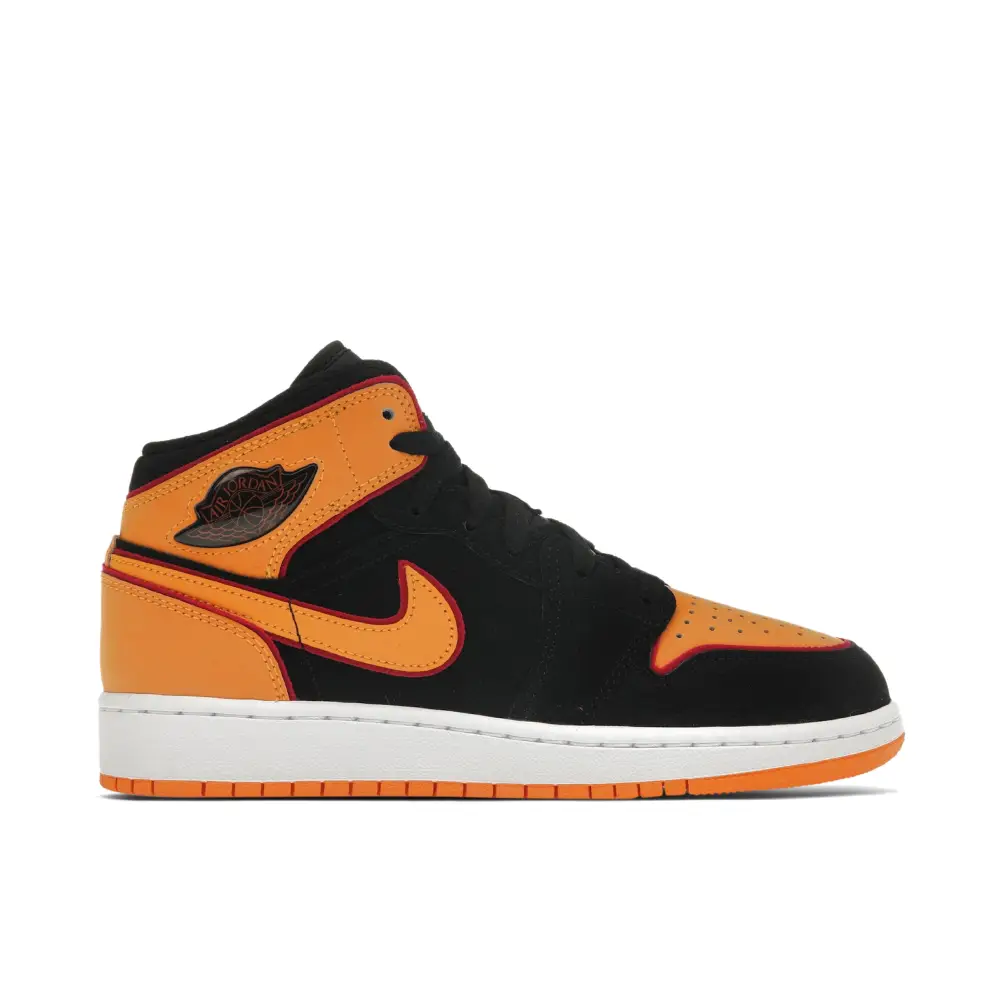 Air Jordan 1 Mid SE Black Vivid Orange GS 