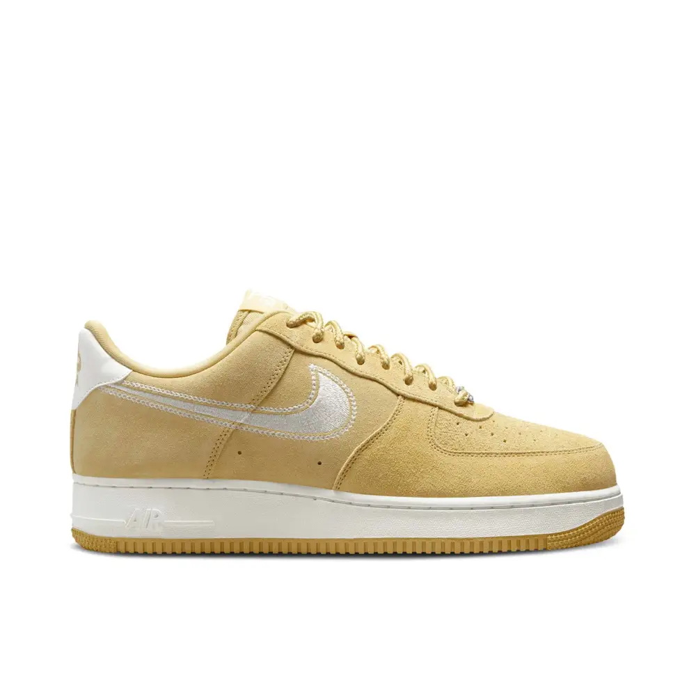 Nike Air Force 1 Low '07 LV8 Buff Gold Sail Embroidered Swoosh 