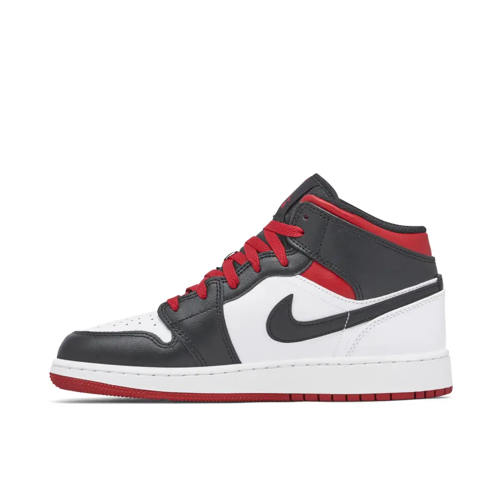 Air Jordan 1 Mid Gym Red Black Toe GS 