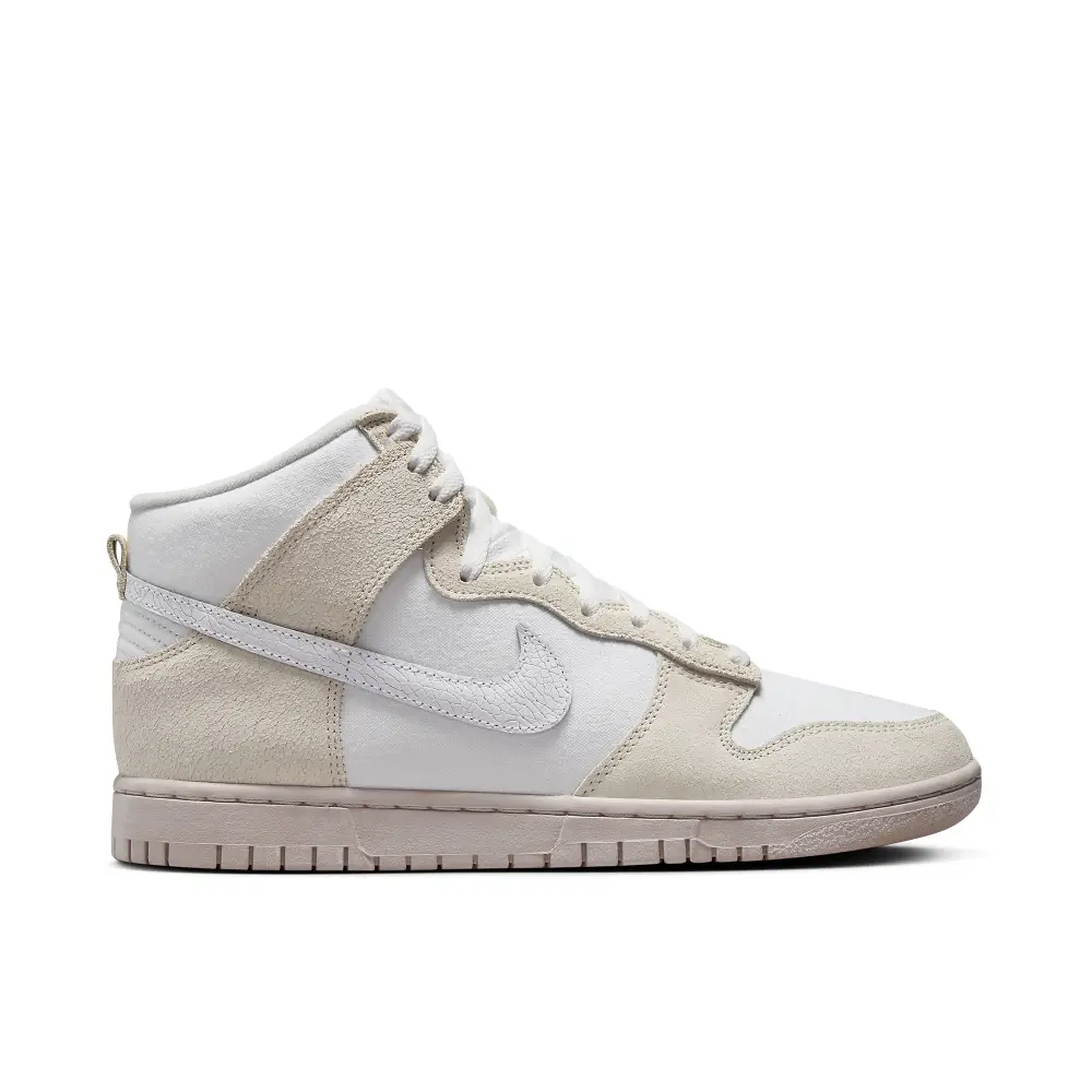Nike Dunk High EMB Cracked Leather White Tan 