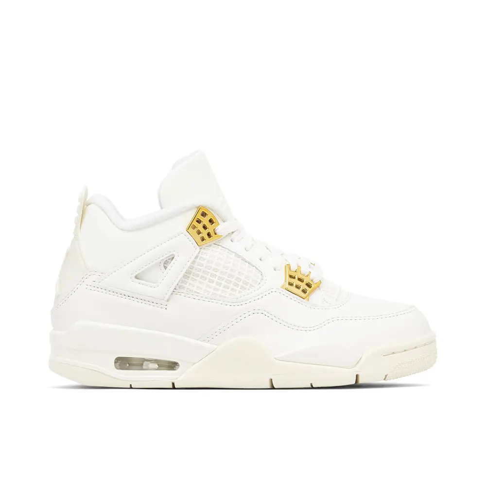 Air Jordan 4 Retro Sail Metallic Gold Womens 