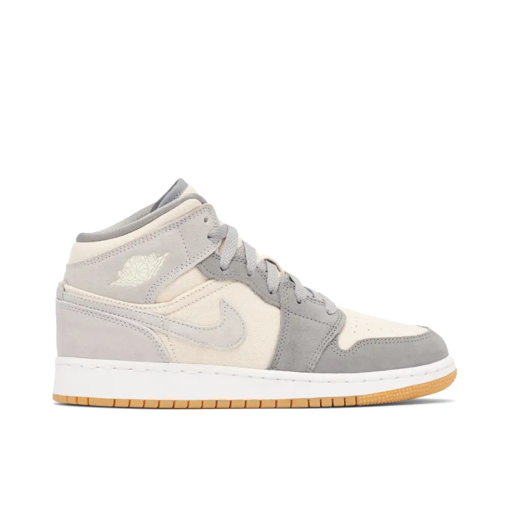 Air Jordan 1 Mid SE Coconut Milk Grey GS 