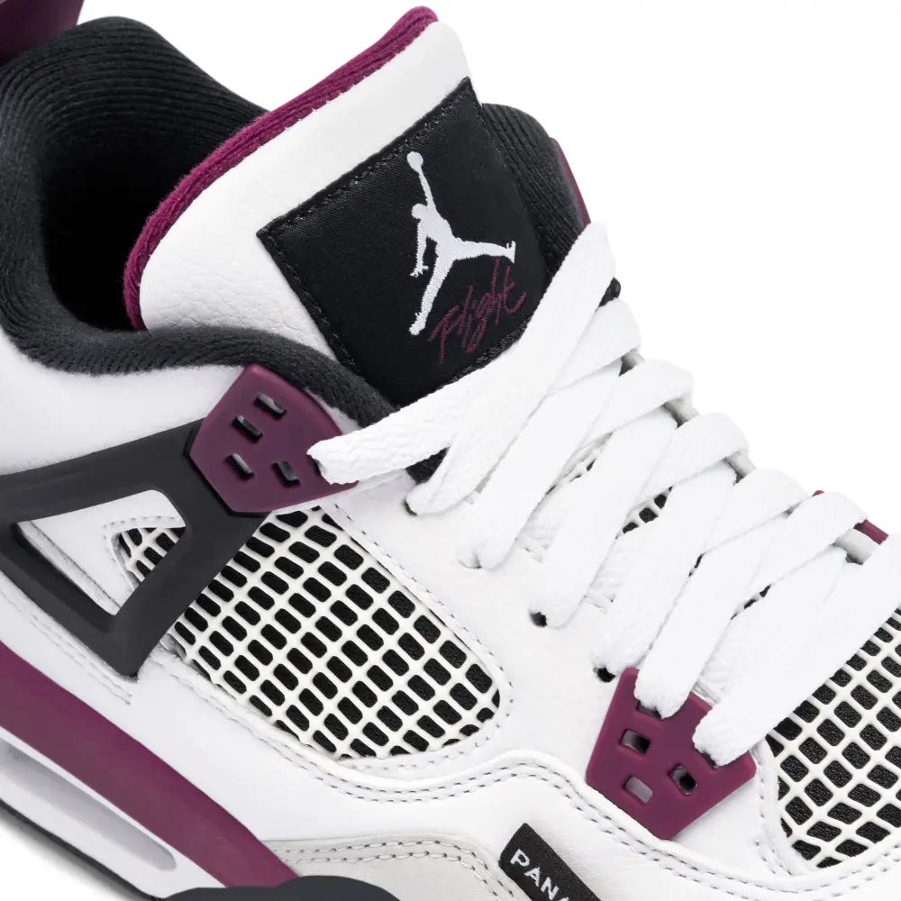 Air Jordan 4 x PSG White Neutral Grey Bordeaux GS 