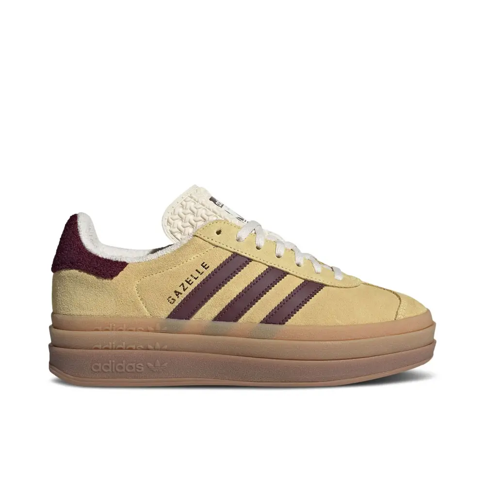 adidas Gazelle Bold Almost Yellow Maroon Womens A5B8502
