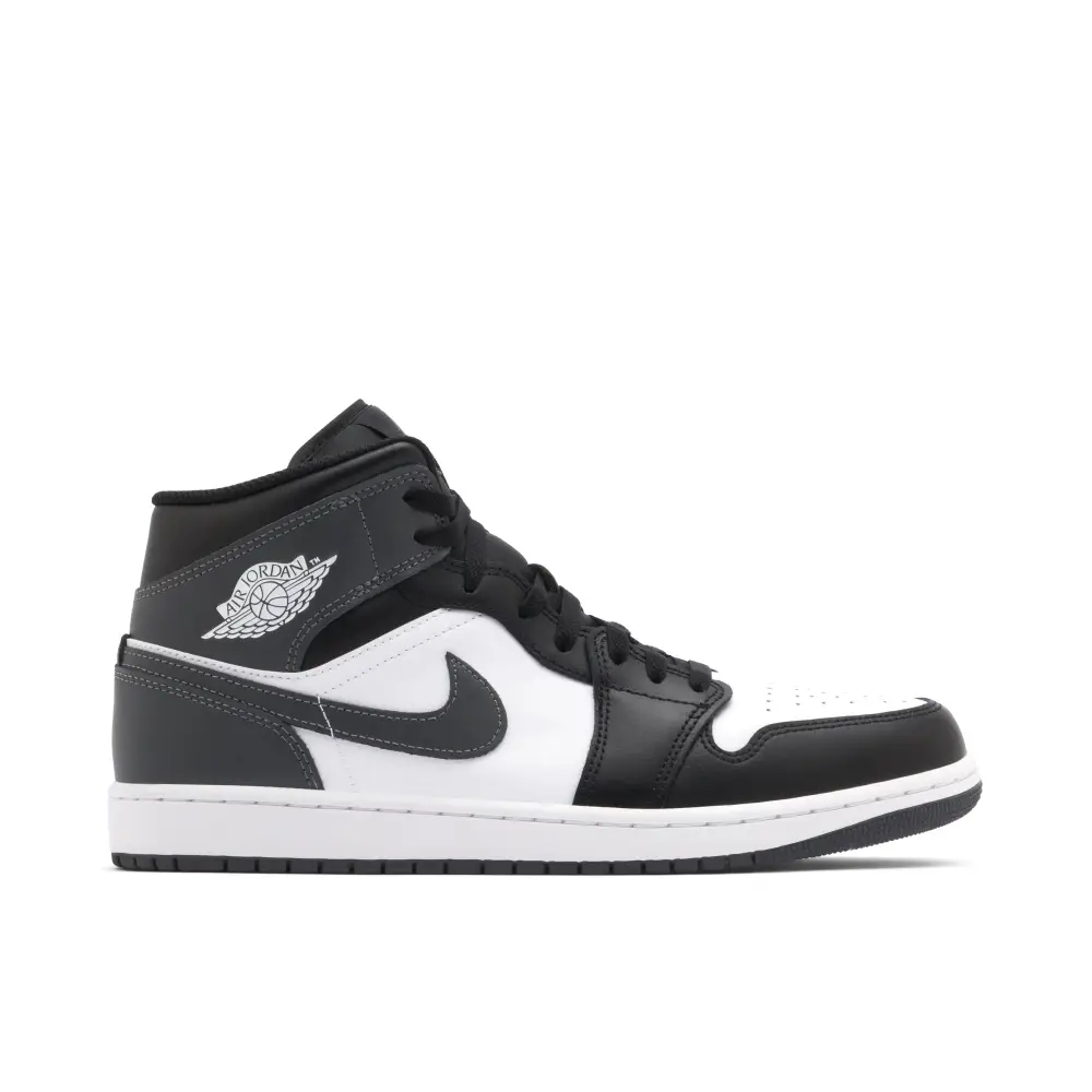 Air Jordan 1 Mid Black White Iron Grey 