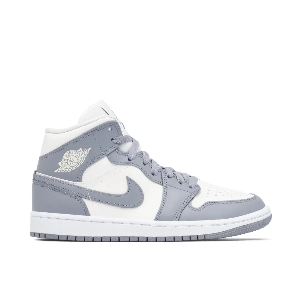 Air Jordan 1 Mid Grey Sail Womens 